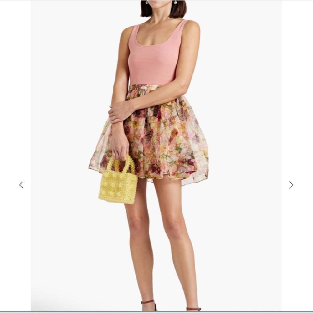 ALICE + OLIVIA Chara Mixed Media Mini Dress